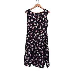 Medusa Heart Print Mini Dress Black Size M
